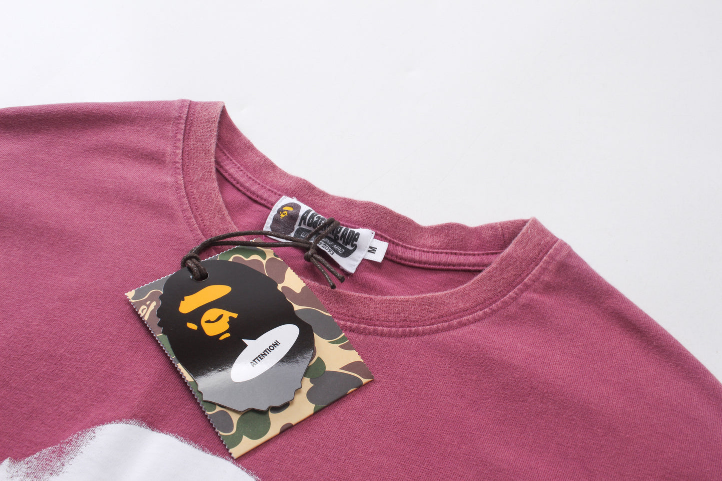 Bape Shirts Ape Pink/White