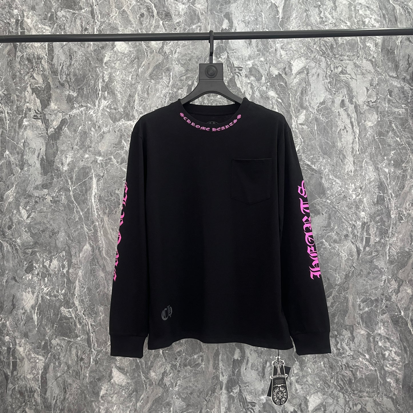 Chr*me heart long sleeve Pink/Black