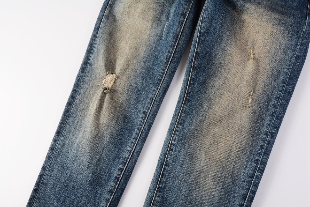 Purple jeans Dark Blue Faded