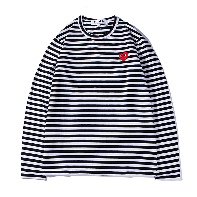 Play CDG Shirt Long Sleeve Black/White