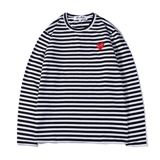 Play CDG Shirt Long Sleeve Black/White