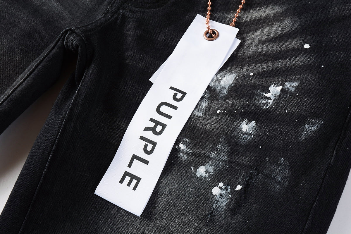 Purple jeans White and Black