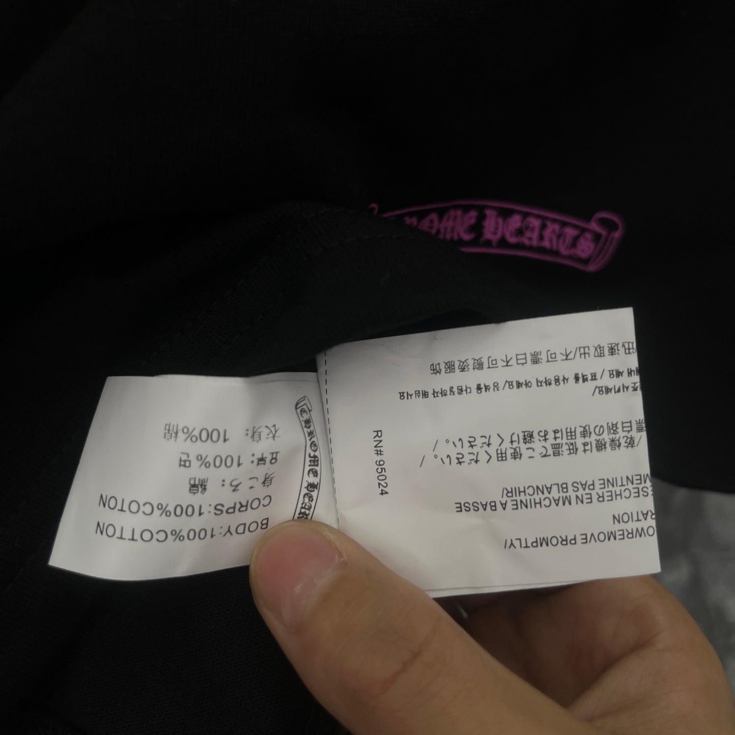 Chr*me heart long sleeve Pink/Black