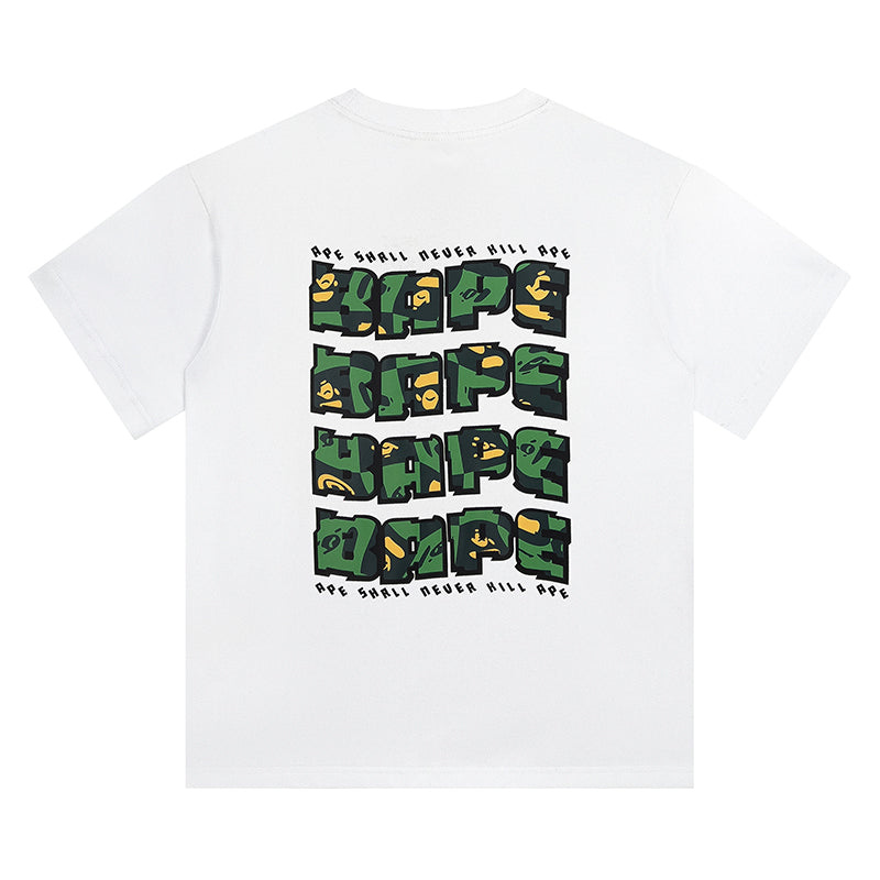 Bape Shirts Ape Green Curve
