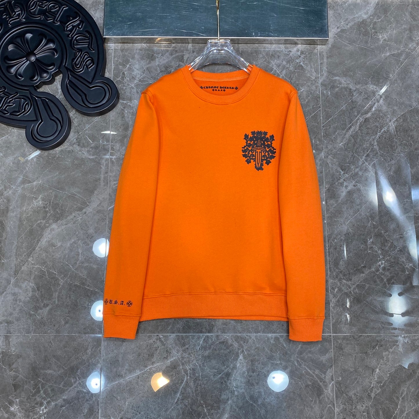 Chr*me heart long sleeve Orange/black