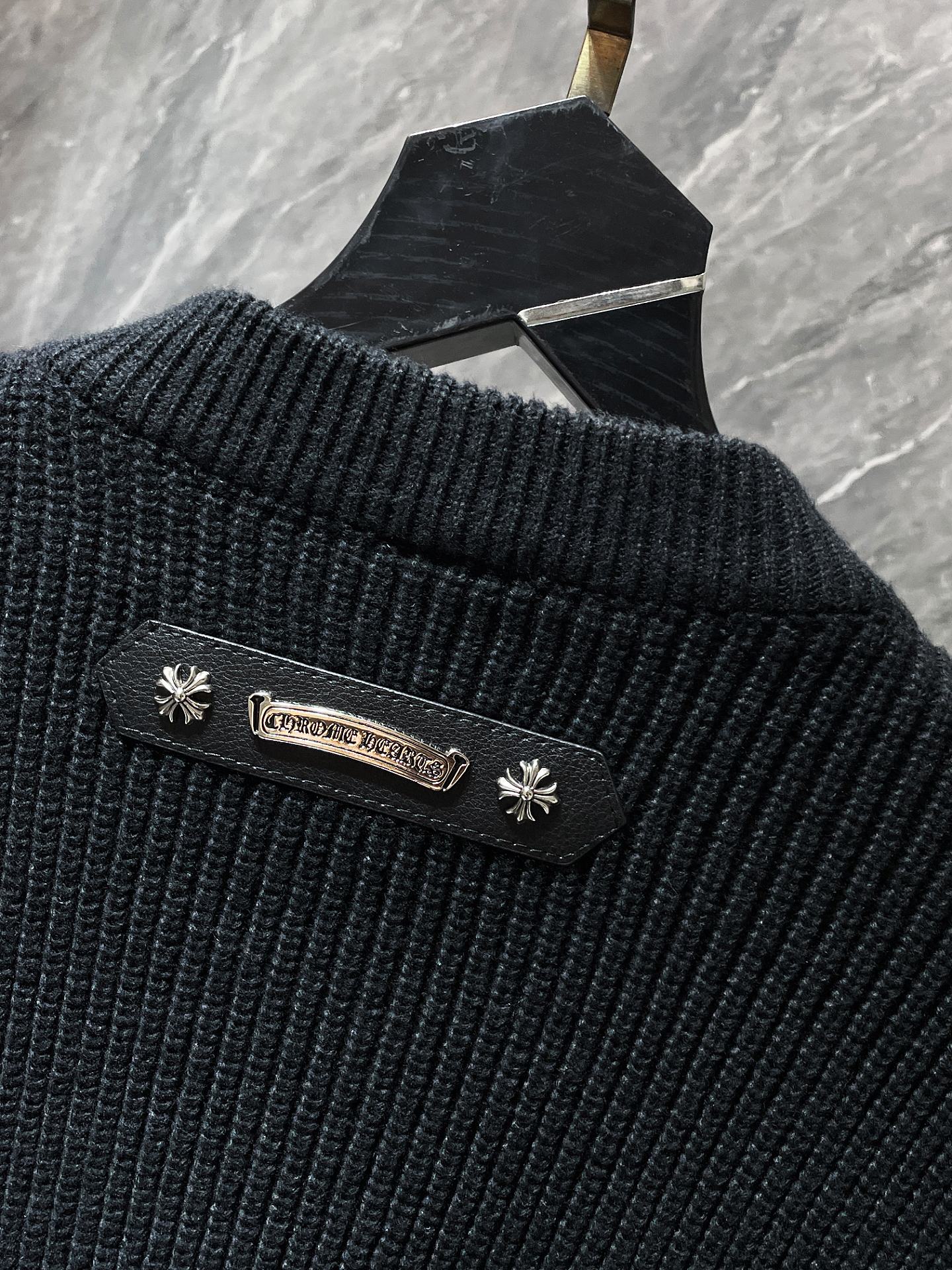 Chr*me heart long sweater black