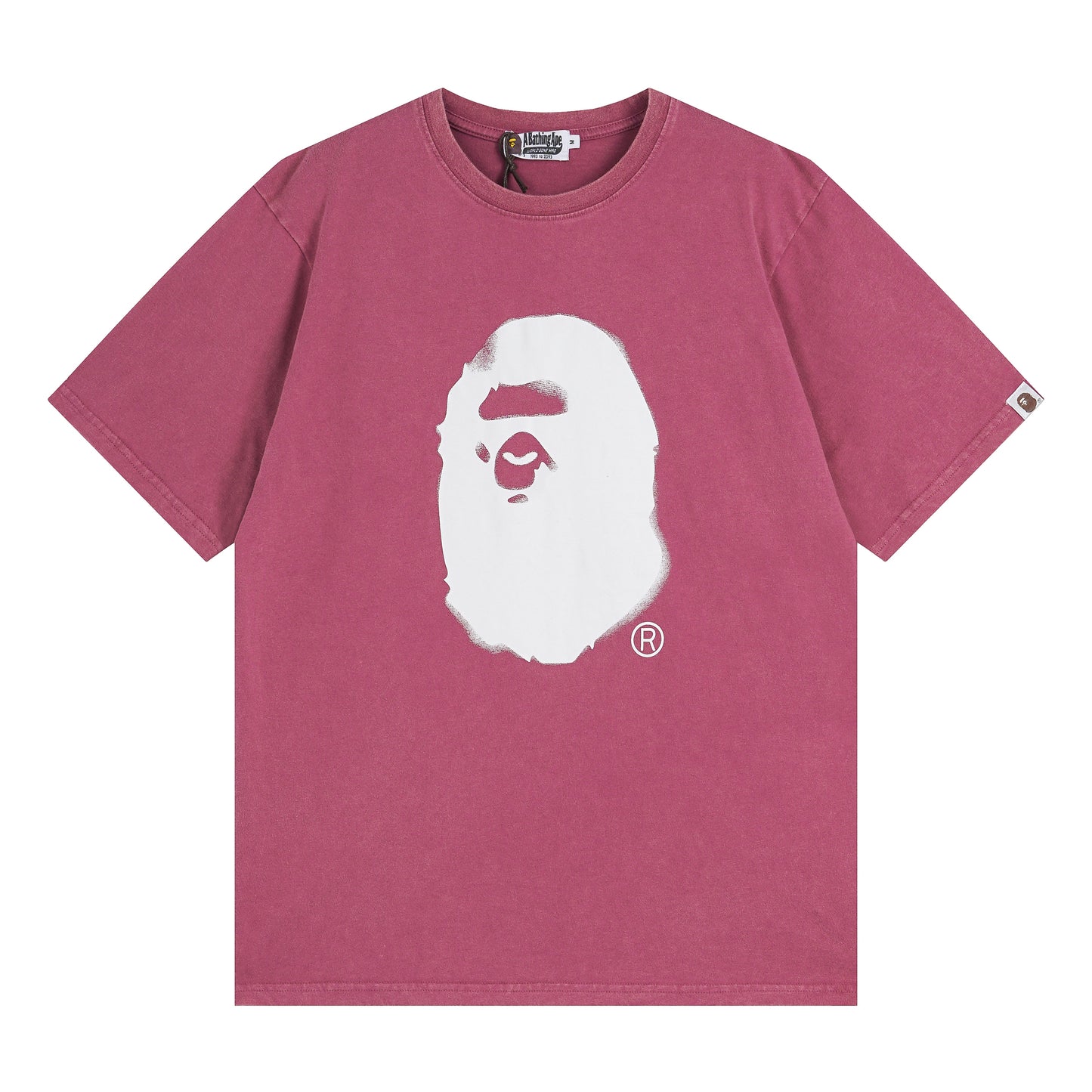 Bape Shirts Ape Pink/White