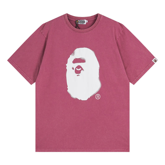 Bape Shirts Ape Pink/White