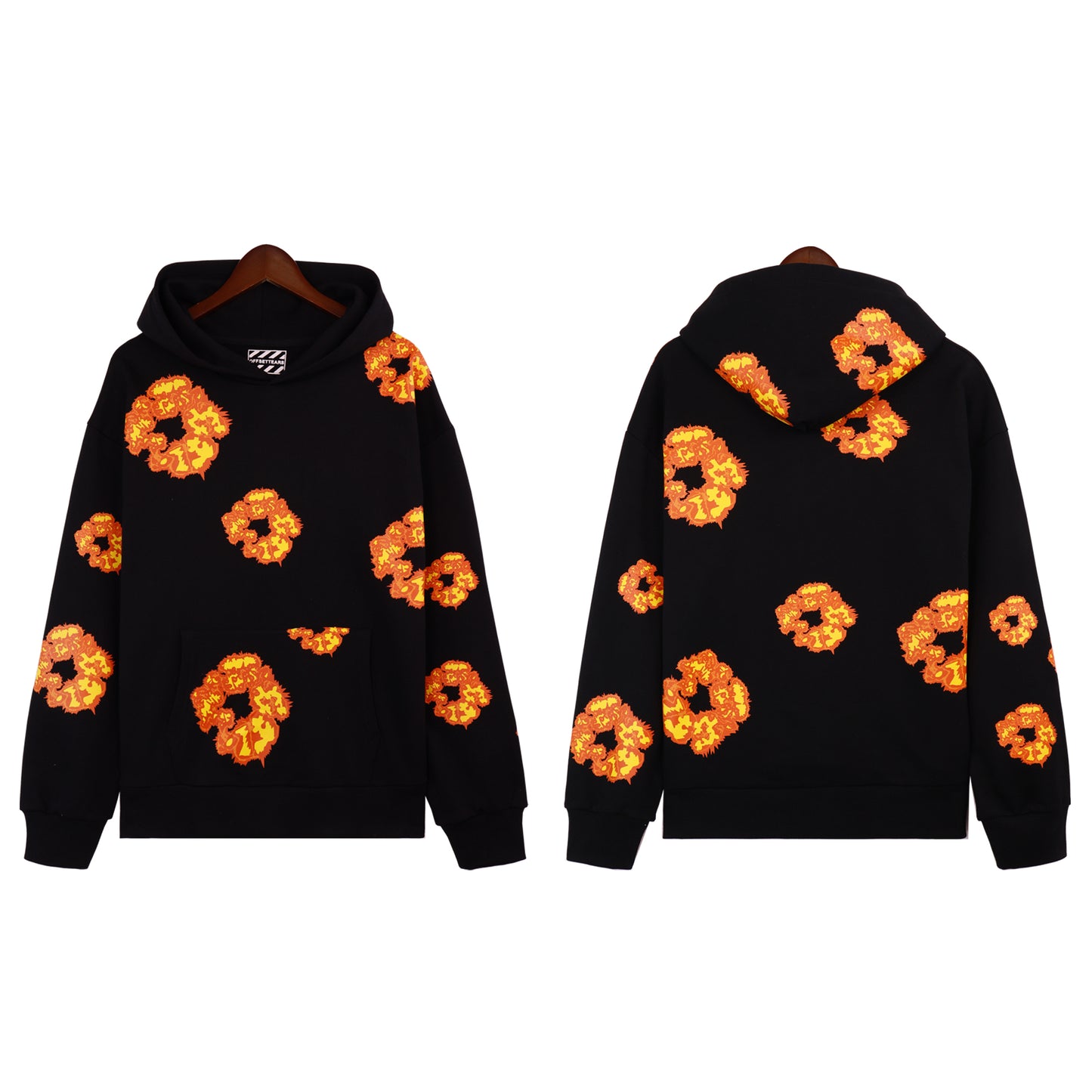 Denim Tear hoodie Orange/Black