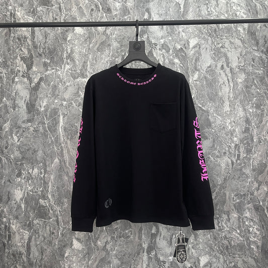 Chr*me heart long sleeve Pink/Black