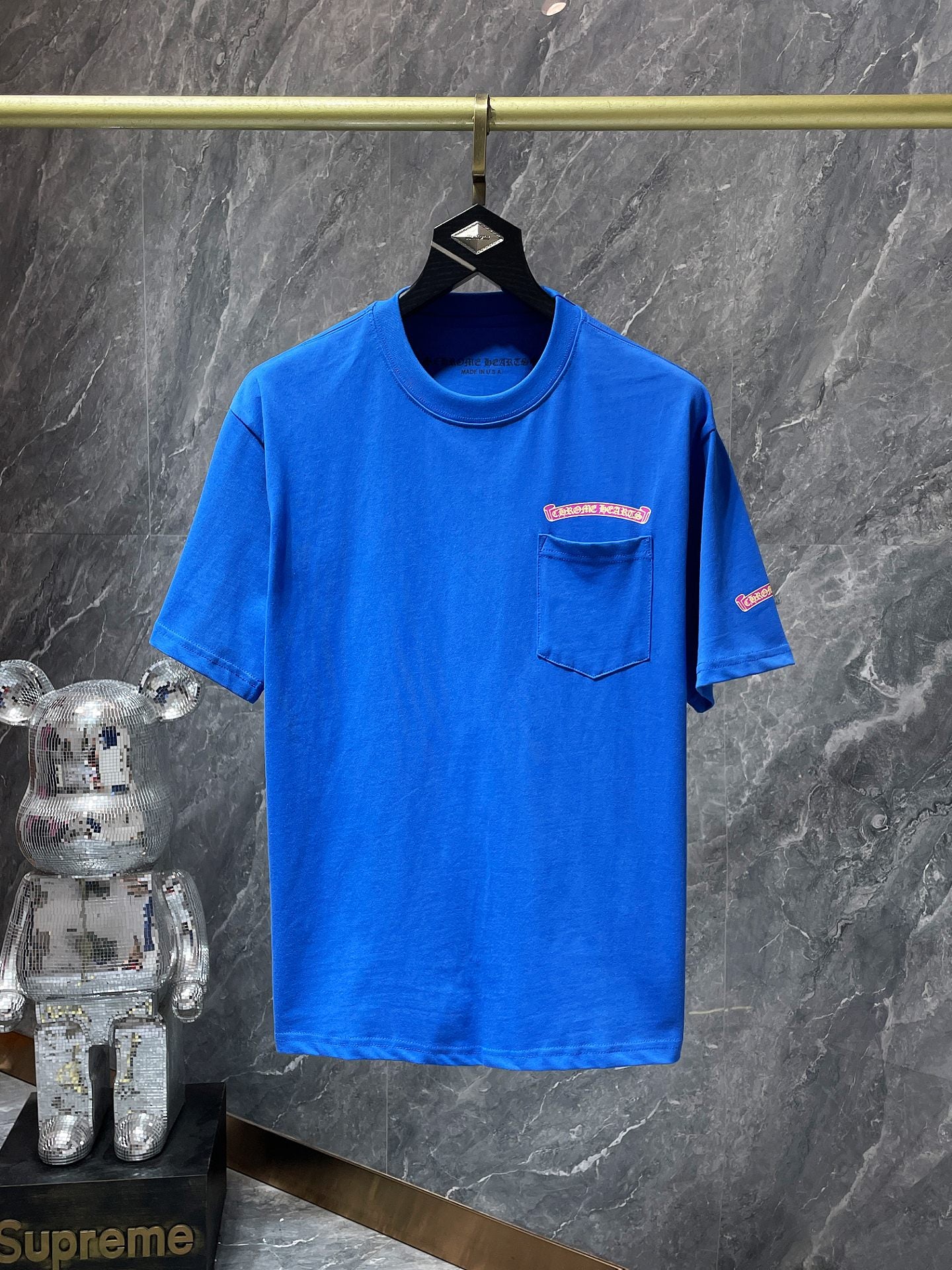 Chr*me Heart shirt Blue/Pink