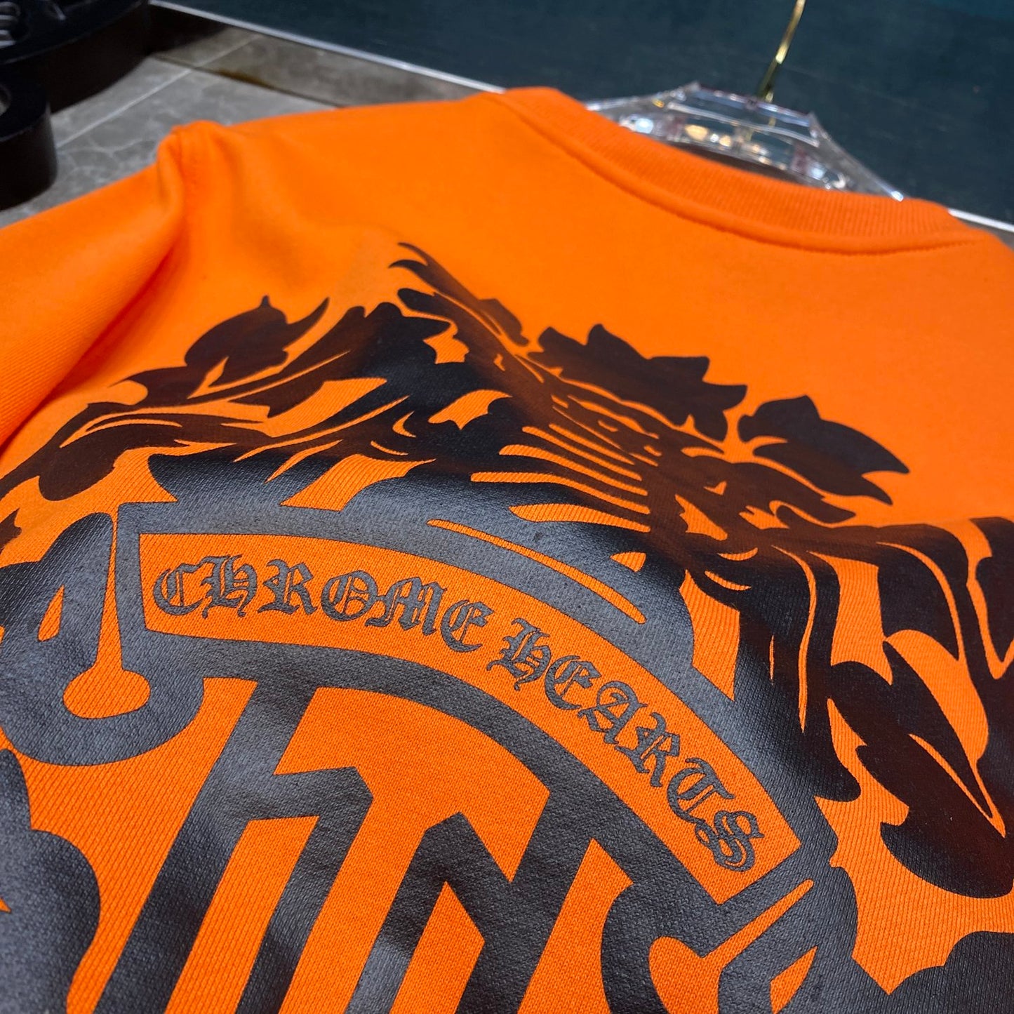 Chr*me heart long sleeve Orange/black