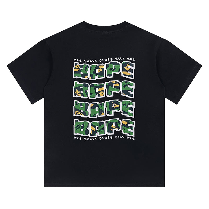 Bape Shirts Ape Green Curve